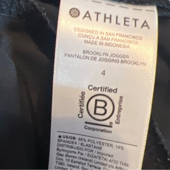 Athleta Brooklyn Jogger Black Women’s Pants Size 4 Zip Pocket Tapered Cuff - Picture 6 of 7